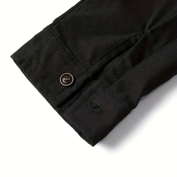 Men’s NEW Long Sleeve Shirt Plaid style on half - Picture 3 of 3